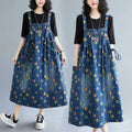 Autumn Dress | Loose-Fit Dress | Printed Denim Dress