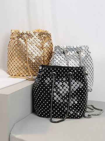 Rhine Stones Snake Chain Crossbody Bags