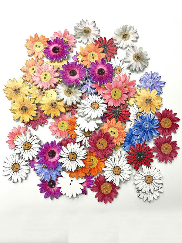 Colorful Daisy Pattern Buttons