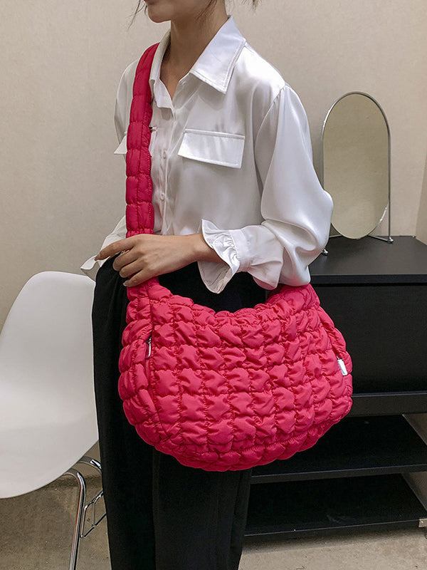 Pleated Split-Joint Crossbody Tote Bags Handbags