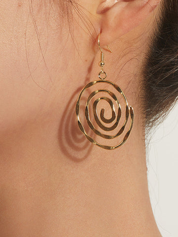 Geometric Hollow Solid Color Drop Earrings