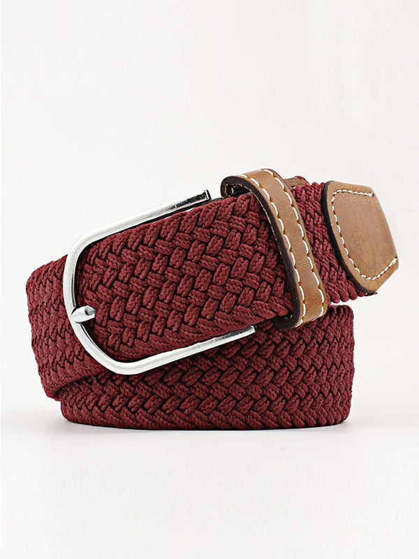 20 Colors Simple Contrast Color Weave Belt