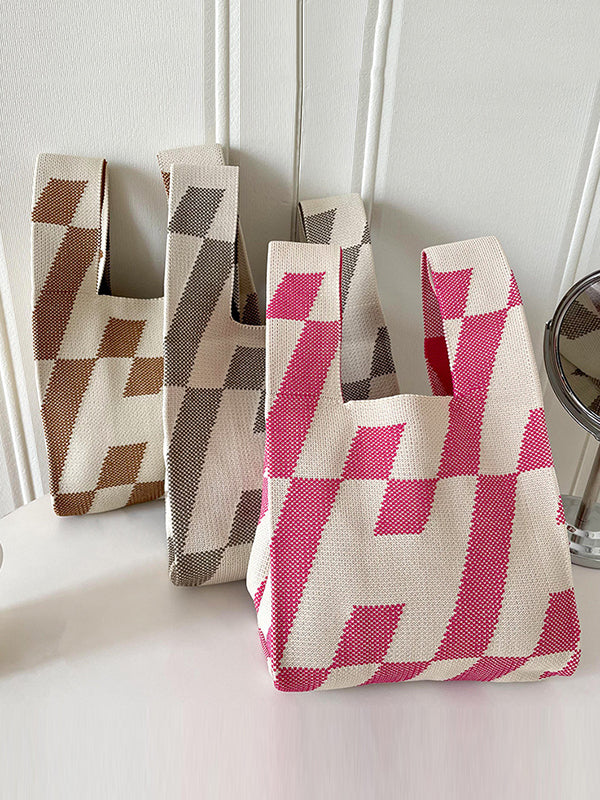 Geometric Woven Handbag Bags Accessories