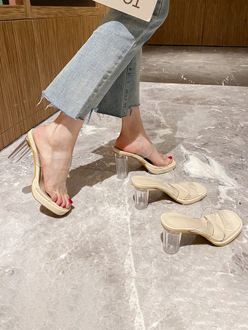 Open Toe Transparent Sandals Platform Shoes