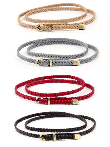 Urban Simple 13 Colors PU Weave Belt