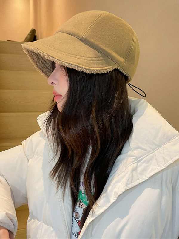 Casual Velvet Keep Warm Bucket Hat