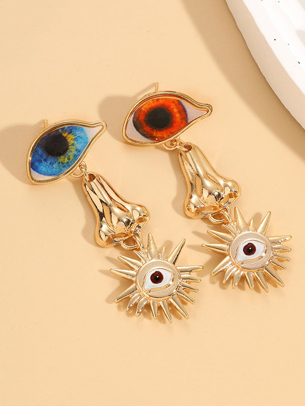 Contrast Color Eye Shape Geometric Drop Earrings Earrings Accessories