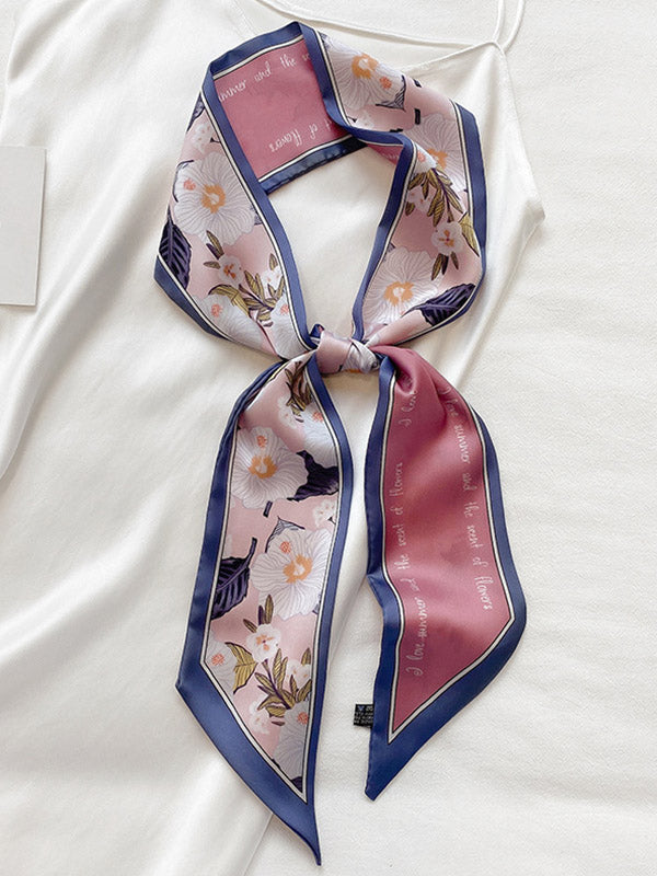 Original Floral Printed Hair Band&Silk Scarf