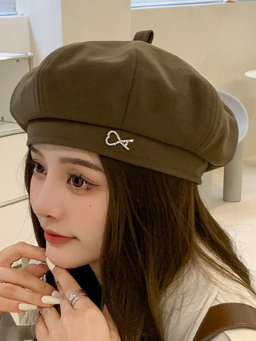 Dome Rhine Stones Beret Hat