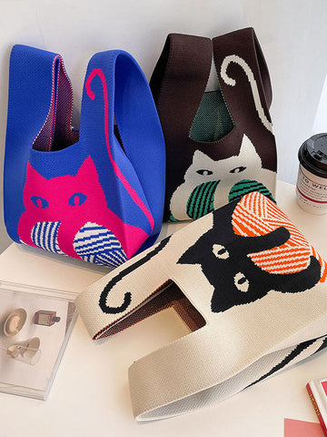 Animal Printed Multi-Colored Woven Handbag Bags Accessories