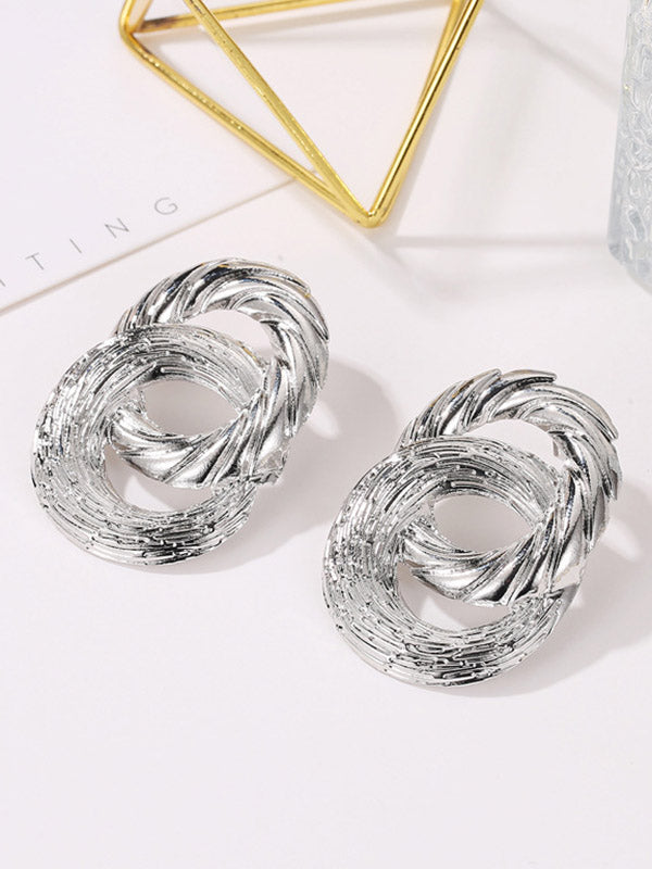 Geometric Hollow Plain Drop Earrings