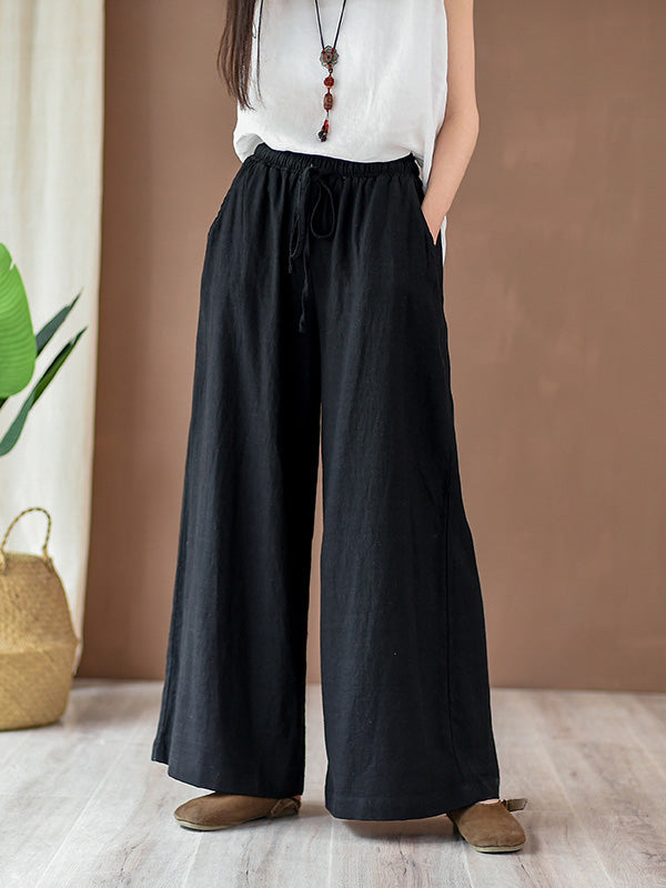 Vintage Linen Wide Leg Ramie Pants