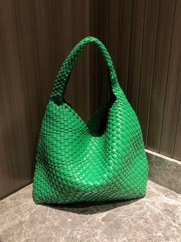 Solid Color Woven Handbags Bags