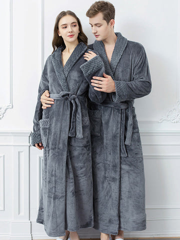 Comfortable Solid Warm Pajama Robe