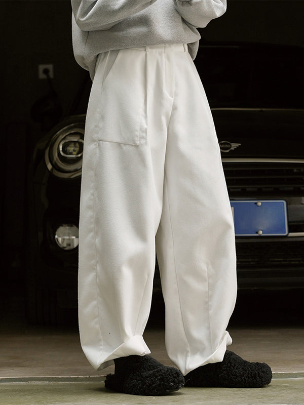 Casual Loose Wide Leg Solid Color Pants