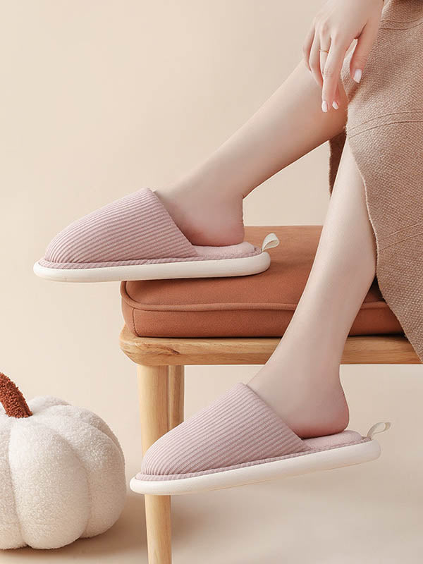 Round-Toe Split-Joint Slippers