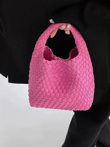 Solid Color Woven Handbags Bags