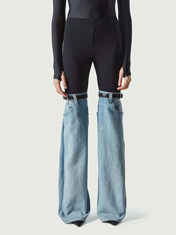 Split-Joint Flared Pants High Waisted Jean Pants Bottoms