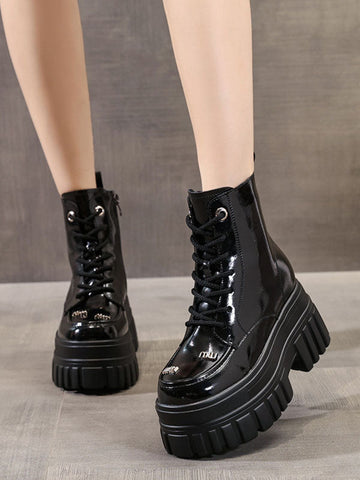 Lace-Up Split-Joint Platform Shoes Dr. Martens Boots Boots