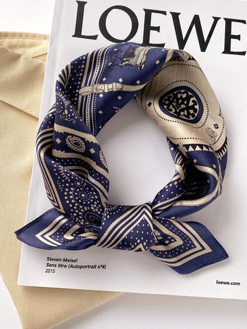 Animal Printed Silk Square Scarf