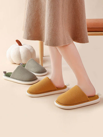 Round-Toe Split-Joint Slippers