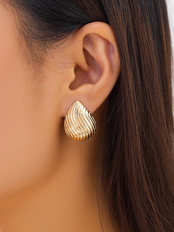 Geometric Solid Color Normcore Earrings Accessories