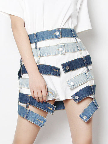 Stylish Selection Irregularity High-Waisted Hollow Skirts Bottoms