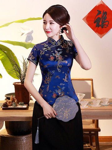 Vintage Plum Blossom Cheongsams Tops