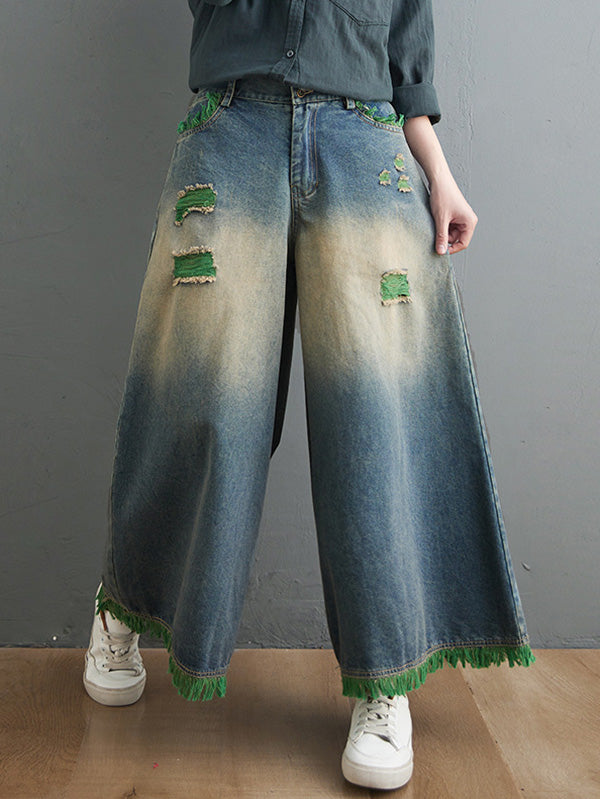 Original Split-Joint Column Wide Leg Jean Pants