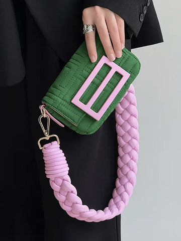 Mini Contrast Color Woven Strap Bags Handbags Crossbody Bags