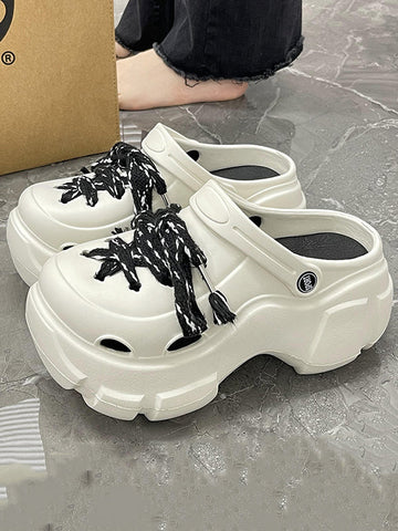 Hollow Round-Toe Slider Sandals Platform Shoes Crocs