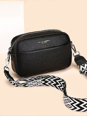 Letter Print Printed Solid Color Zipper Crossbody Bags