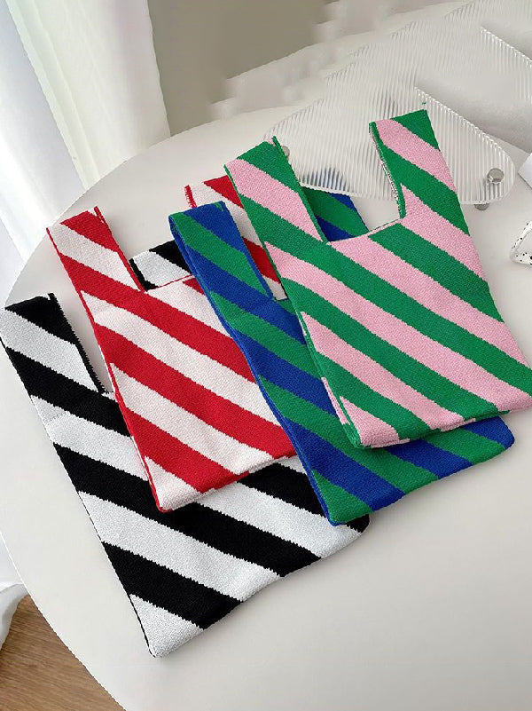 Urban Contrast Color Striped Bags Accessories Handbags